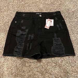 Plus Distressed Denim Short